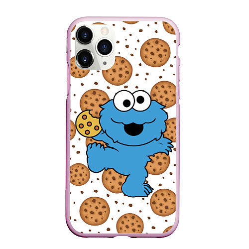 Чехол iPhone 11 Pro матовый Cookie Monster / 3D-Розовый – фото 1