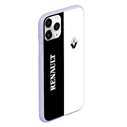 Чехол iPhone 11 Pro матовый Renault: Black & White, цвет: 3D-светло-сиреневый — фото 2
