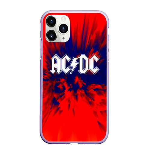 Чехол iPhone 11 Pro матовый AC/DC: Red & Blue / 3D-Светло-сиреневый – фото 1