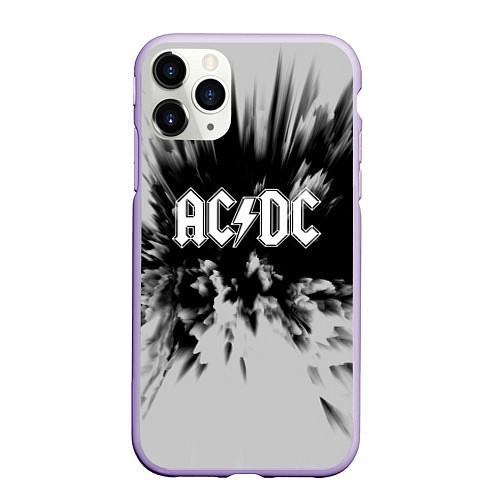 Чехол iPhone 11 Pro матовый AC/DC: Grey & Black / 3D-Светло-сиреневый – фото 1