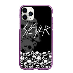 Чехол iPhone 11 Pro матовый Slayer: Dark Skulls, цвет: 3D-фиолетовый
