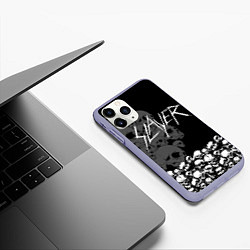 Чехол iPhone 11 Pro матовый Slayer: Dark Skulls, цвет: 3D-светло-сиреневый — фото 2
