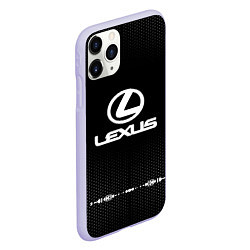 Чехол iPhone 11 Pro матовый Lexus: Black Abstract, цвет: 3D-светло-сиреневый — фото 2