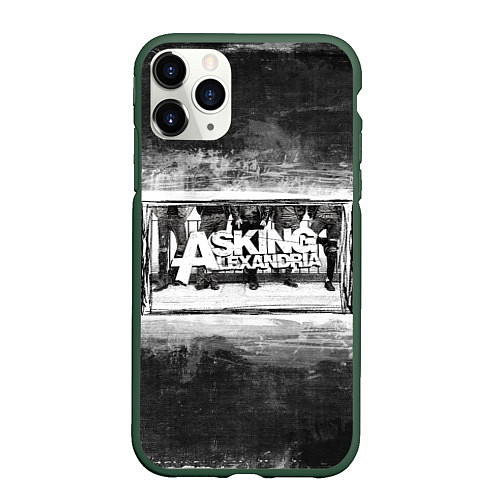 Чехол iPhone 11 Pro матовый Asking Alexandria / 3D-Темно-зеленый – фото 1