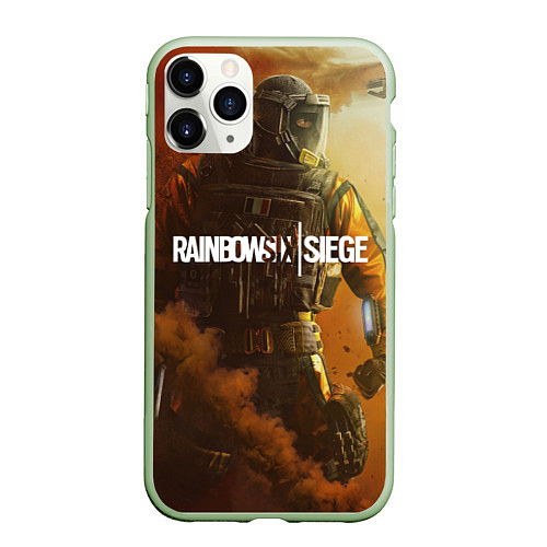 Чехол iPhone 11 Pro матовый Rainbow Six Siege: Outbreak / 3D-Салатовый – фото 1