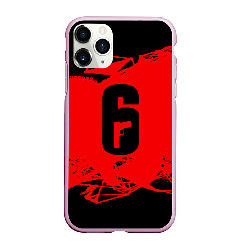 Чехол iPhone 11 Pro матовый R6S: Red Outbreak / 3D-Розовый – фото 1