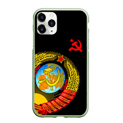 Чехол iPhone 11 Pro матовый Герб СССР, цвет: 3D-салатовый