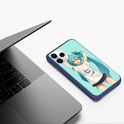 Чехол iPhone 11 Pro матовый Hatsune Miku, цвет: 3D-тёмно-синий — фото 2