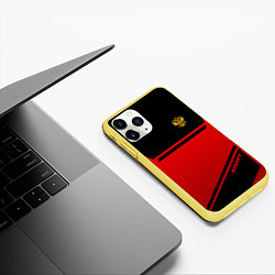 Чехол iPhone 11 Pro матовый Russia: Red Sport, цвет: 3D-желтый — фото 2