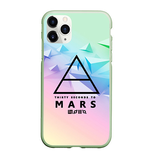 Чехол iPhone 11 Pro матовый 30 Seconds to Mars / 3D-Салатовый – фото 1