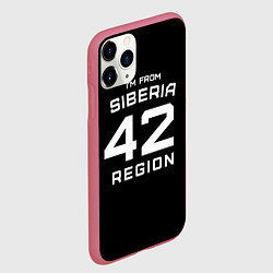 Чехол iPhone 11 Pro матовый Im from Siberia: 42 Region, цвет: 3D-малиновый — фото 2
