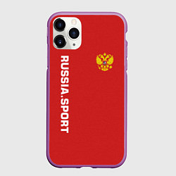 Чехол iPhone 11 Pro матовый Russia Sport, цвет: 3D-фиолетовый