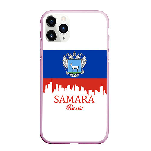 Чехол iPhone 11 Pro матовый Samara: Russia / 3D-Розовый – фото 1