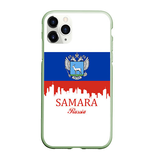 Чехол iPhone 11 Pro матовый Samara: Russia / 3D-Салатовый – фото 1