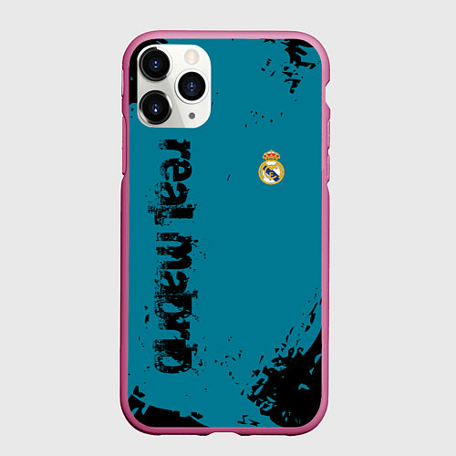 Чехол iPhone 11 Pro матовый Real madrid - grange style / 3D-Малиновый – фото 1