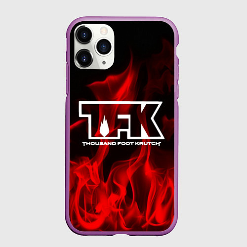Чехол iPhone 11 Pro матовый Thousand Foot Krutch: Red Flame / 3D-Фиолетовый – фото 1