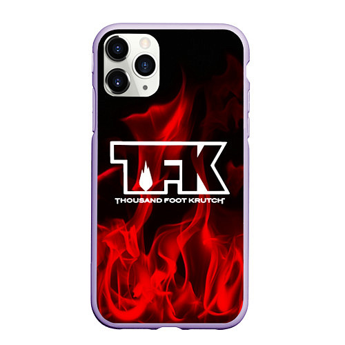 Чехол iPhone 11 Pro матовый Thousand Foot Krutch: Red Flame / 3D-Светло-сиреневый – фото 1