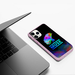 Чехол iPhone 11 Pro матовый Muse: Neon Flower, цвет: 3D-розовый — фото 2