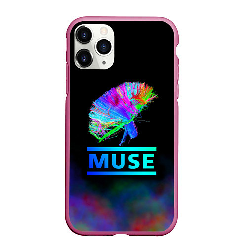 Чехол iPhone 11 Pro матовый Muse: Neon Flower / 3D-Малиновый – фото 1