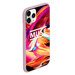 Чехол iPhone 11 Pro матовый MUSE: Neon Colours, цвет: 3D-розовый — фото 2