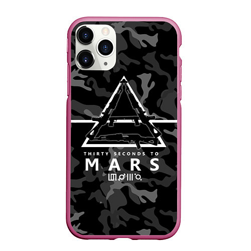 Чехол iPhone 11 Pro матовый 30 STM Camo / 3D-Малиновый – фото 1