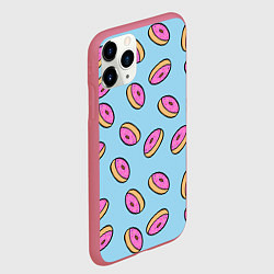 Чехол iPhone 11 Pro матовый Стиль пончиков, цвет: 3D-малиновый — фото 2