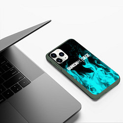 Чехол iPhone 11 Pro матовый R6S: Turquoise Flame, цвет: 3D-темно-зеленый — фото 2