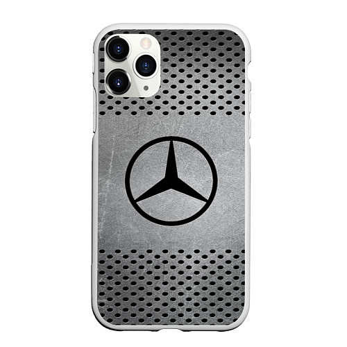 Чехол iPhone 11 Pro матовый Mercedes-Benz: Hardened Steel / 3D-Белый – фото 1