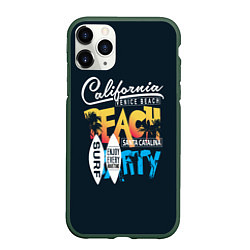 Чехол iPhone 11 Pro матовый California Beach, цвет: 3D-темно-зеленый