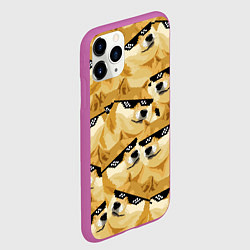 Чехол iPhone 11 Pro матовый Doge: Deal with it, цвет: 3D-фиолетовый — фото 2