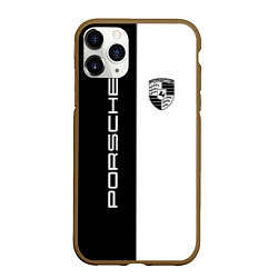Чехол iPhone 11 Pro матовый Porsche Design, цвет: 3D-коричневый