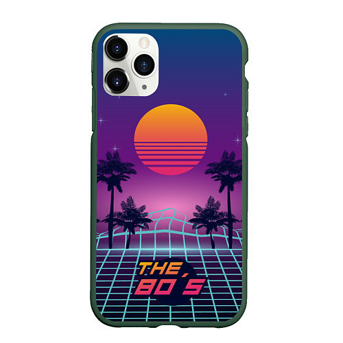 Чехол iPhone 11 Pro матовый The 80s Beach / 3D-Темно-зеленый – фото 1