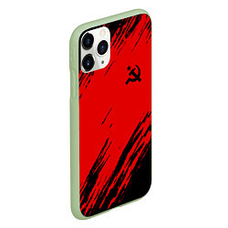 Чехол iPhone 11 Pro матовый USSR: Red Patriot, цвет: 3D-салатовый — фото 2