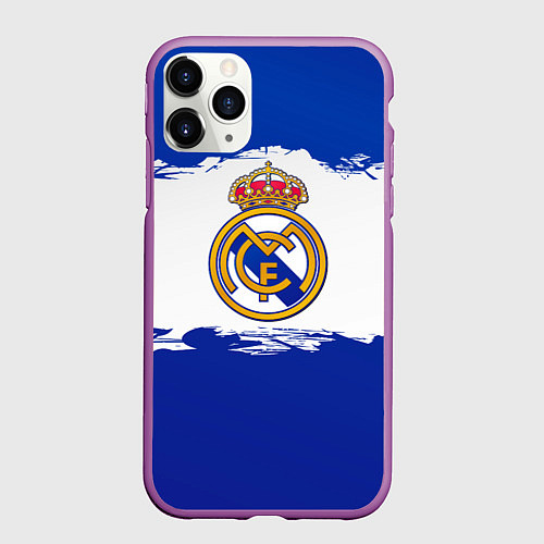 Чехол iPhone 11 Pro матовый Real Madrid FC / 3D-Фиолетовый – фото 1
