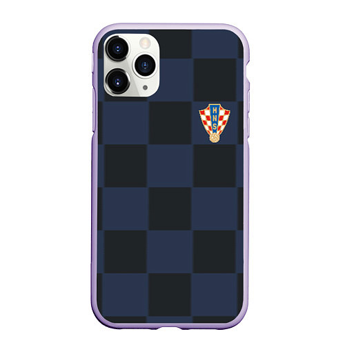 Чехол iPhone 11 Pro матовый Сборная Хорватии: Гостевая ЧМ-2018 / 3D-Светло-сиреневый – фото 1