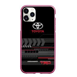 Чехол iPhone 11 Pro матовый Toyota TRD, цвет: 3D-малиновый