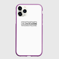 Чехол iPhone 11 Pro матовый Sarcasm хим элемент надпись
