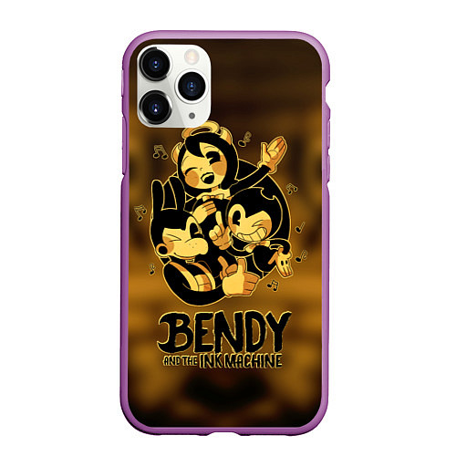 Чехол iPhone 11 Pro матовый Bendy and the ink machine / 3D-Фиолетовый – фото 1