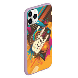 Чехол iPhone 11 Pro матовый Ретро-музыка, цвет: 3D-сиреневый — фото 2