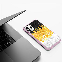 Чехол iPhone 11 Pro матовый Имперский флаг пикселами, цвет: 3D-розовый — фото 2