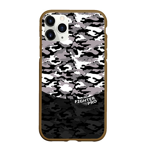 Чехол iPhone 11 Pro матовый Fighter PRO / 3D-Коричневый – фото 1