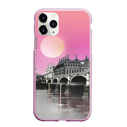 Чехол iPhone 11 Pro матовый Закат в Великобритании, цвет: 3D-розовый