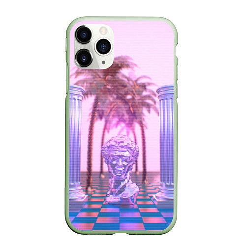 Чехол iPhone 11 Pro матовый Digital Miami / 3D-Салатовый – фото 1