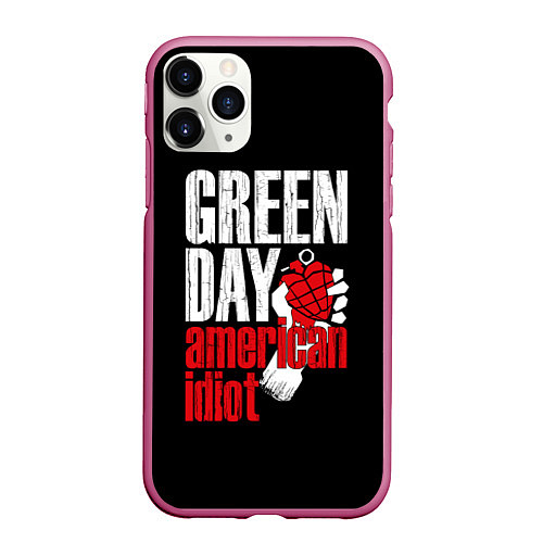 Чехол iPhone 11 Pro матовый Green Day: American Idiot / 3D-Малиновый – фото 1