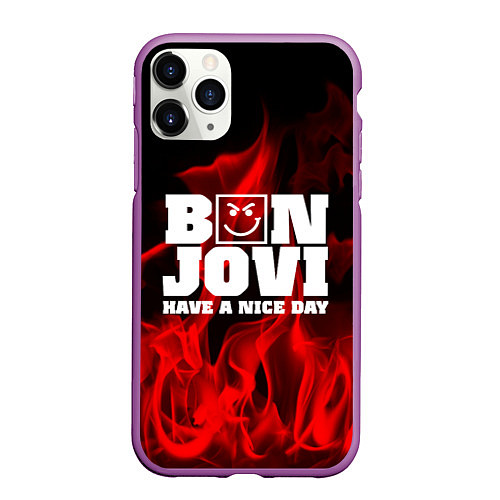 Чехол iPhone 11 Pro матовый Bon Jovi: Have a nice day / 3D-Фиолетовый – фото 1