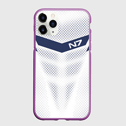 Чехол iPhone 11 Pro матовый N7: White Armor, цвет: 3D-фиолетовый