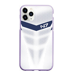 Чехол iPhone 11 Pro матовый N7: White Armor, цвет: 3D-светло-сиреневый