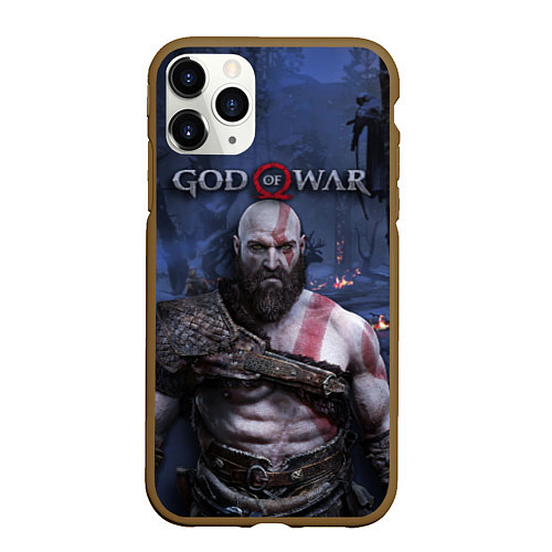 Чехол iPhone 11 Pro матовый God of War: Kratos / 3D-Коричневый – фото 1