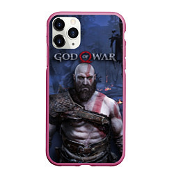 Чехол iPhone 11 Pro матовый God of War: Kratos, цвет: 3D-малиновый