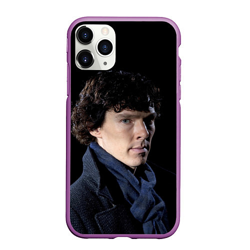 Чехол iPhone 11 Pro матовый Sherlock / 3D-Фиолетовый – фото 1